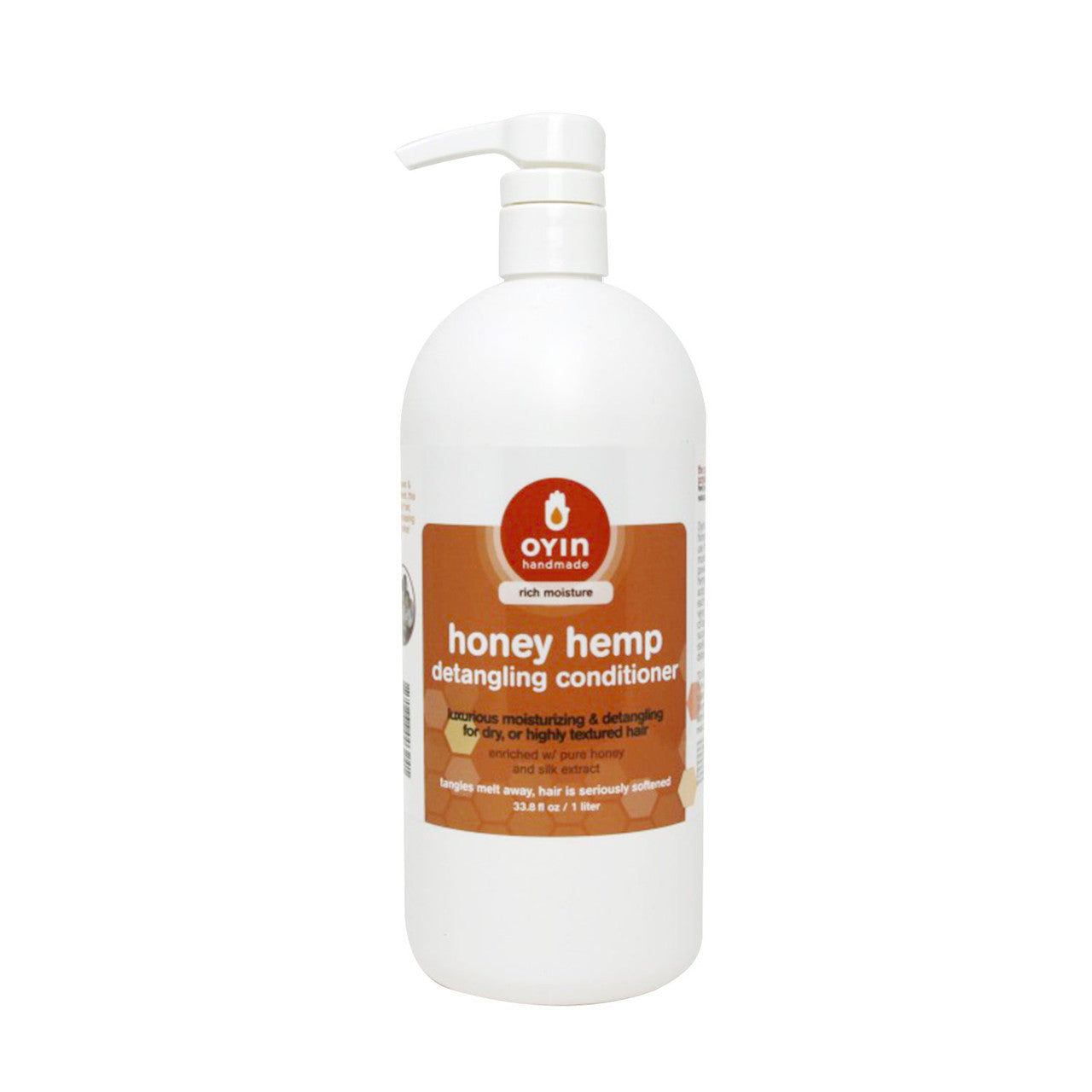 honey hemp detangling conditioner, in a 1-liter pump bottle