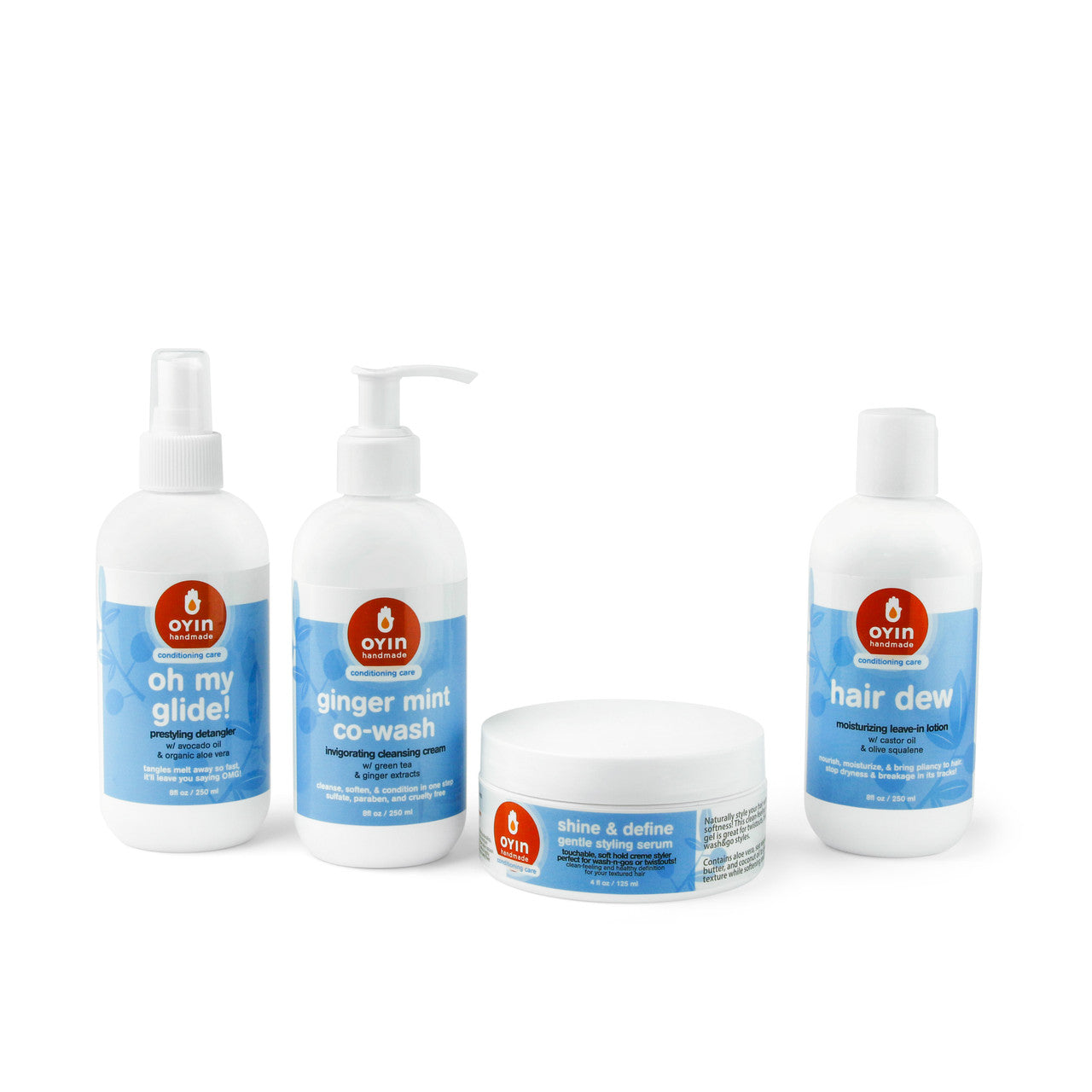 shine & define, hair dew, oh my glide, ginger mint co-wash, on white background