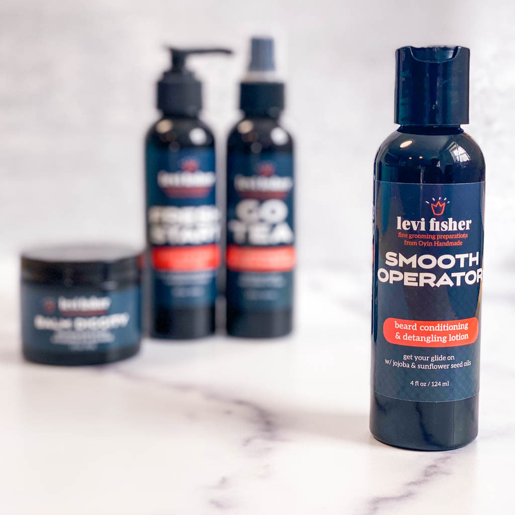 Part of the Levi Fisher collection of men's grooming supplies from Oyin Handmade