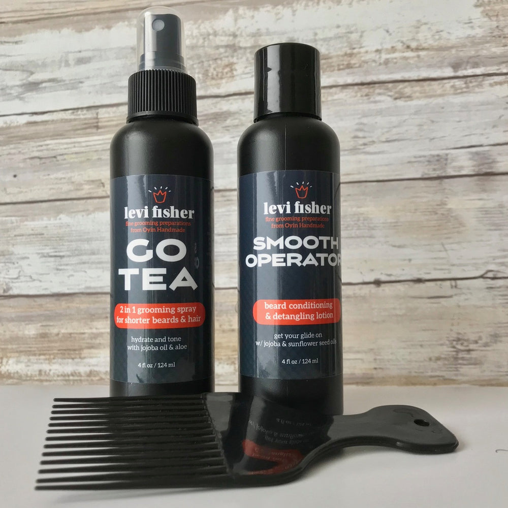 
                      
                        Choose one or both of our hydrating leave-ins. Smooth Operator is creamy and detangling, Go Tea is refreshing and hydrating.
                      
                    