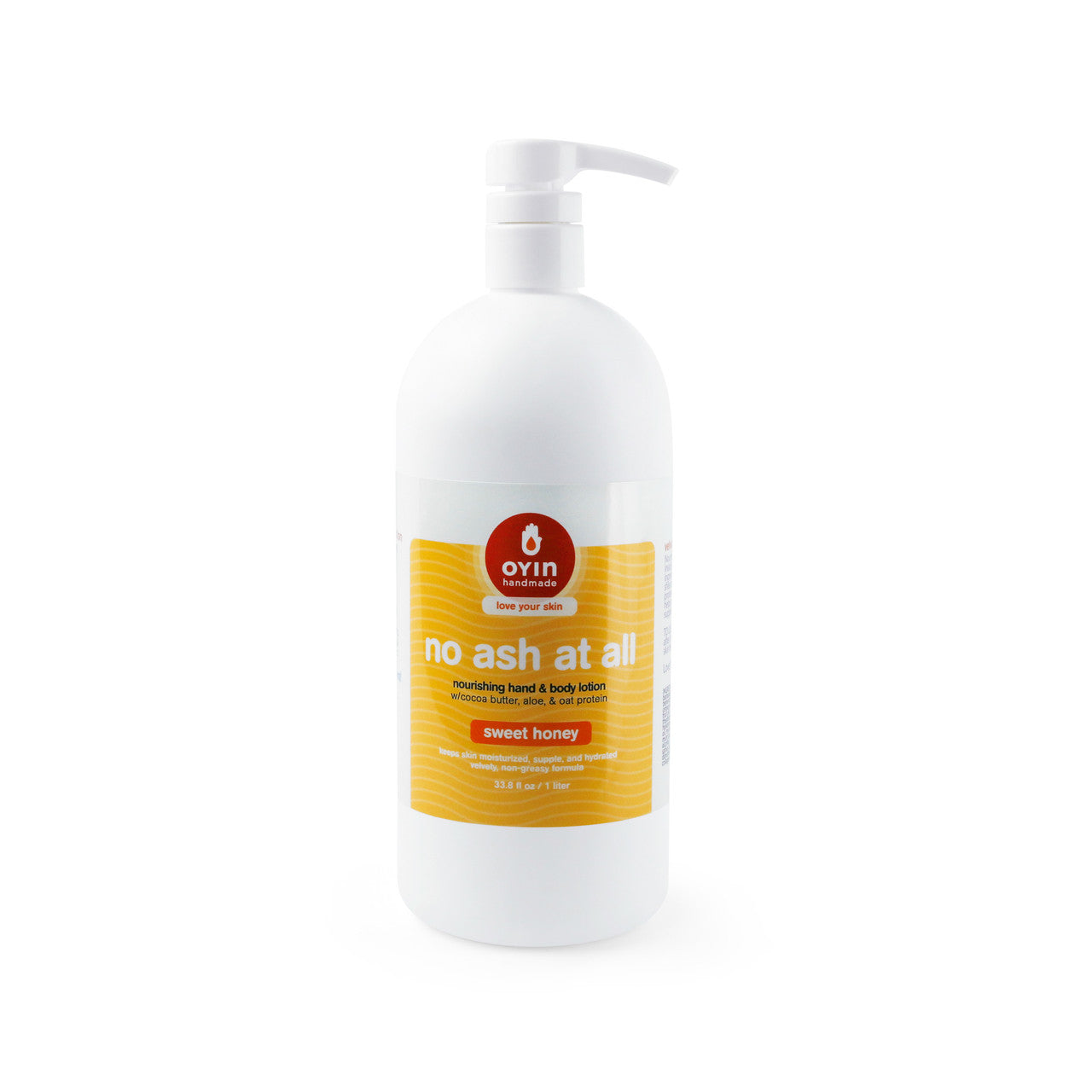 No Ash At All - cocoa butter lotion in a 32oz stock up bottle with pump