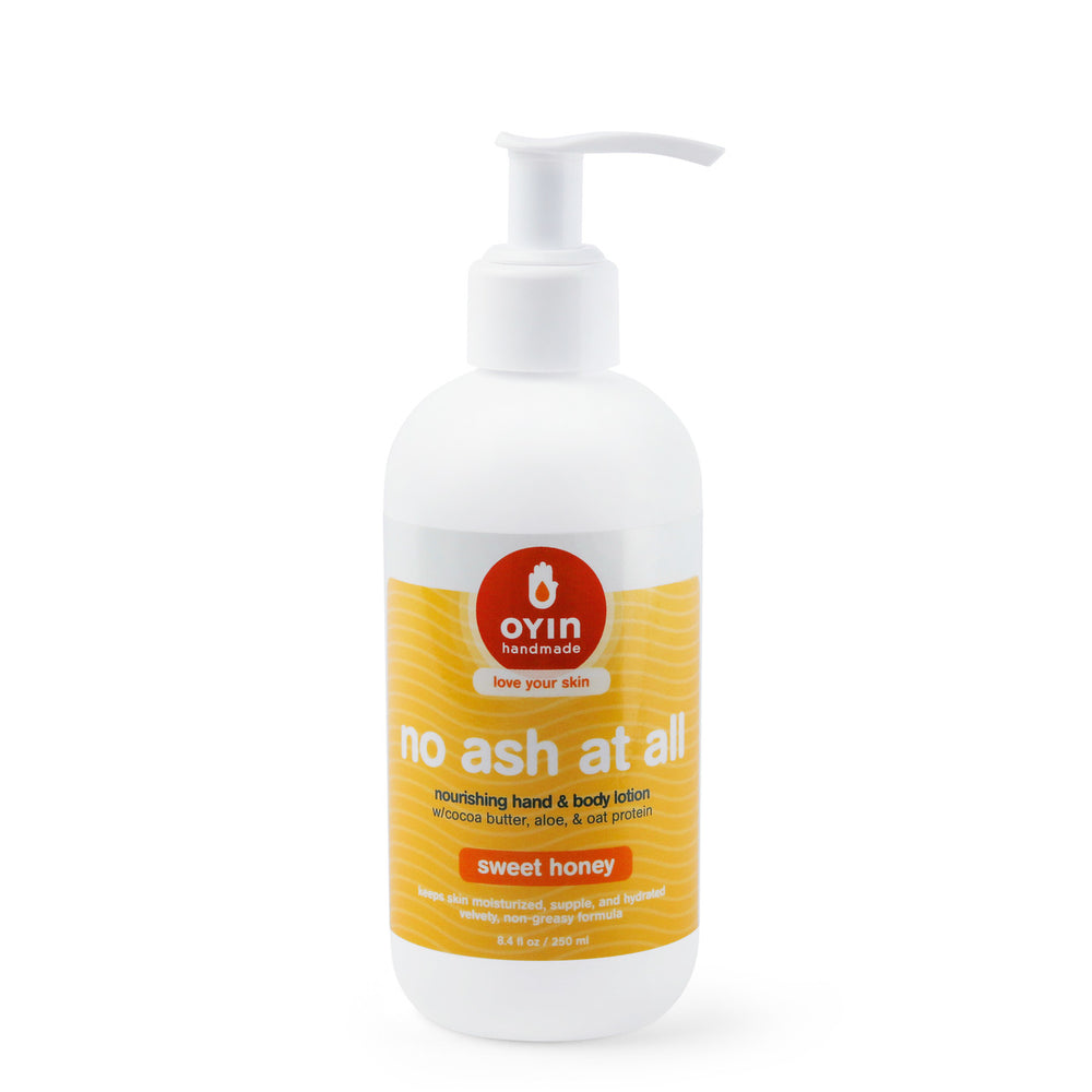 No Ash At All - cocoa butter lotion in an 8oz  pump bottle