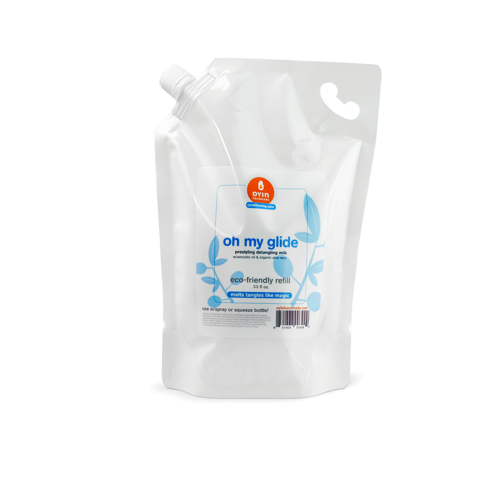
                      
                         Oh My Glide detangler in an eco-friendly refill pouch. Use with any spray bottle! 
                      
                    